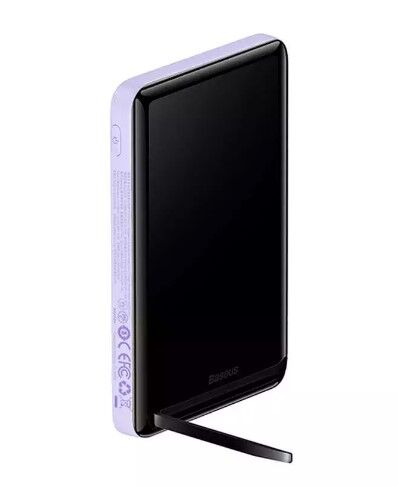 Портативный аккумулятор BASEUS Magnetic Bracket Wireless Charging 20W, 3A, 10000 мАч, фиолетовый, с беспроводной зарядк - 6