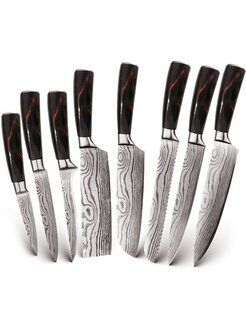 Набор кухонных ножей Spetime 8-Pieces Kitchen Knife Set 8 RE01KN8 (Red) - 5