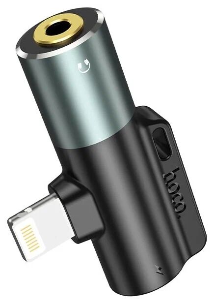 Переходник Hoco LS32 Audio 3.5 мм для разъема Lightning, черный/серый - 1