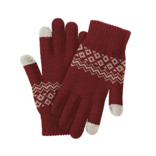 Перчатки для сенсорных экранов Xiaomi FO Touch Screen Warm Velvet Gloves (Red) - 1
