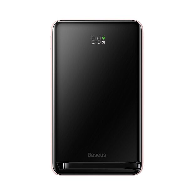 Портативный аккумулятор BASEUS Magnetic Bracket Wireless Charging 20W Overseas Edition, 3A, 10000 мАч, розовый, с беспр - 2