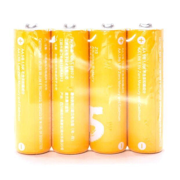 Батарейки алкалиновые ZMI Rainbow Zi5 типа AA (уп. 4 шт) (Yellow) - 2