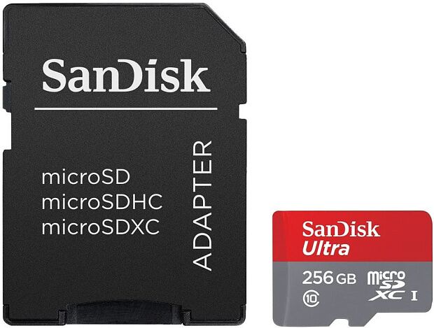 Карта памяти MICRO SDXC 256GB UHS-I W/A SANDISK (SDSQUA4-256G-GN6MA) RU - 1