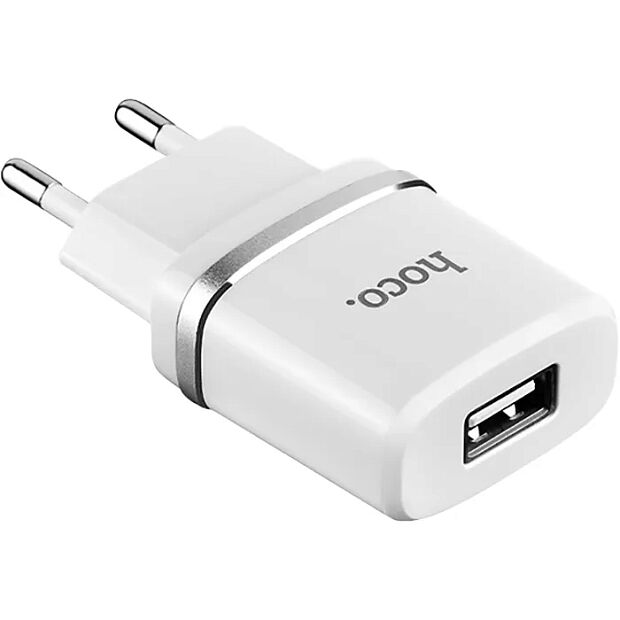 СЗУ HOCO C11 Smart 1xUSB, 1А  USB кабель MicroUSB, 1м (белый) - 1
