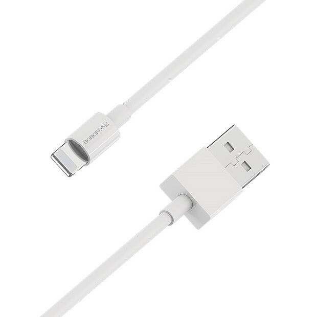 USB кабель BOROFONE BX22 Bloom Lightning 8-pin, 1м, 2.4A, PVC (белый) - 7
