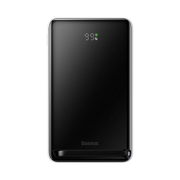Портативный аккумулятор BASEUS Magnetic Bracket Wireless Charging 20W Overseas Edition, 3A, 10000 мАч, белый, с беспров - 4