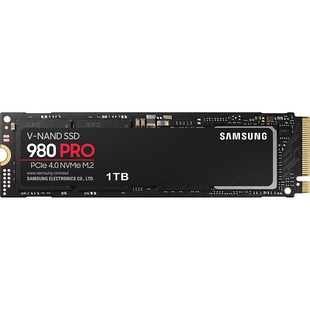 Твердотельные накопители Samsung SSD 980 PRO, 1000GB, M.2(22x80mm), NVMe 1.3c, PCIe 4.0 x4, 3-bit MLC, R/W 7000/5000MB/s, IOPs 1 000 000/1 000 000, D - 2