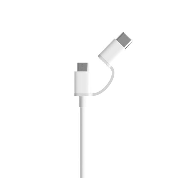 Кабель Xiaomi Mi 2-in-1 USB Cable Micro USB to Type C (100cm) (White) - 2
