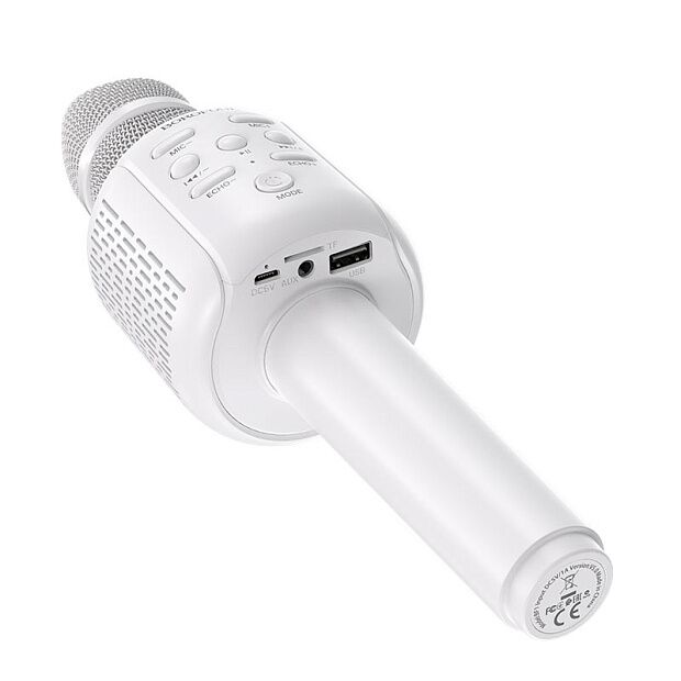 Bluetooth караоке микрофон BOROFONE BF1 Rhyme  BT 5.0, USB/MicroSD (белый) - 3
