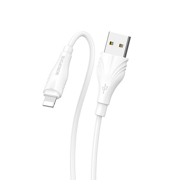 USB кабель BOROFONE BX18 Optimal Lightning 8-pin, 2м, PVC (белый) - 2