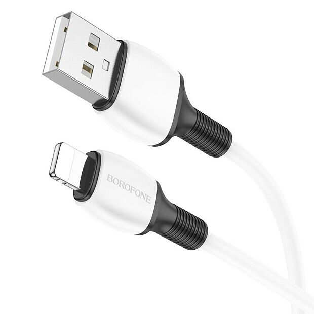 USB кабель BOROFONE BX84 Rise Lightning 8-pin, 2,4A, 1м, PVC (белый) - 1