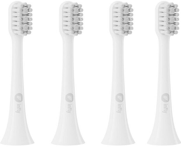 Сменные насадки для зубной щетки inFly Toothbrush Head для T03S (4 шт) (White) - 2