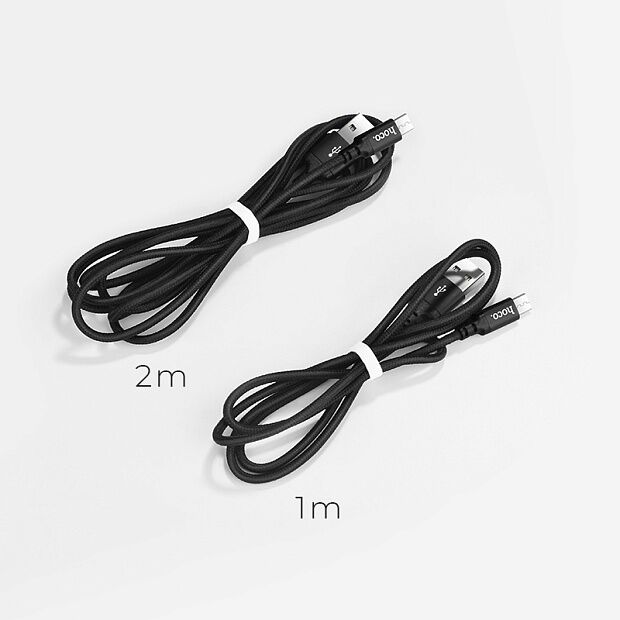 USB кабель HOCO X14 Times Speed MicroUSB, 2м, нейлон (черный) - 3