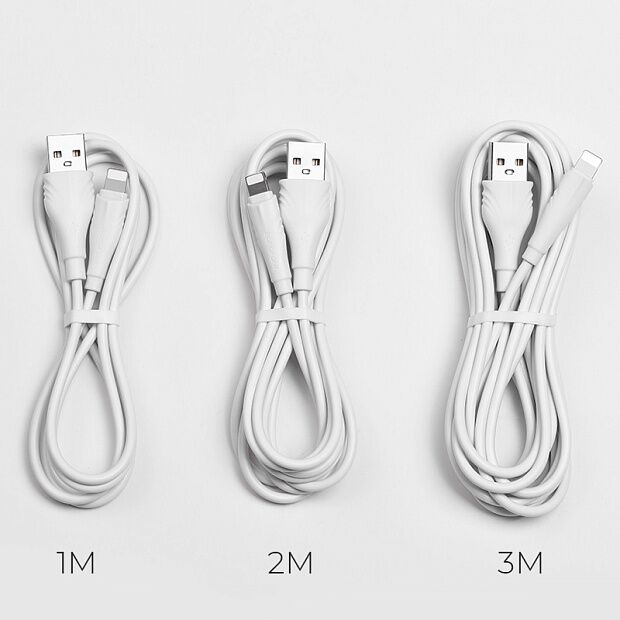 USB кабель BOROFONE BX18 Optimal Lightning 8-pin, 2м, PVC (белый) - 4