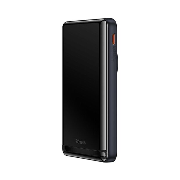 Портативный аккумулятор BASEUS Magnetic Bracket Wireless Charging 20W Overseas Edition, 3A, 10000 мАч, синий, с беспров - 4