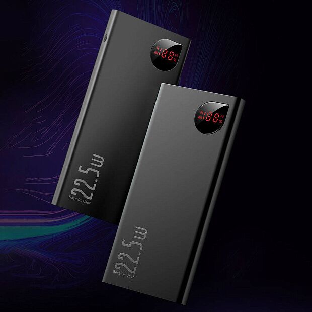 Портативный аккумулятор BASEUS Adaman Metal Digital Display, 3A, 10000 мАч, 22.5W (Black) - 3