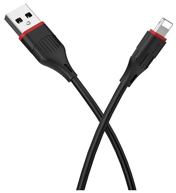 USB кабель BOROFONE BX17 Enjoy Lightning 8-pin, 1м, PVC (черный) - 1
