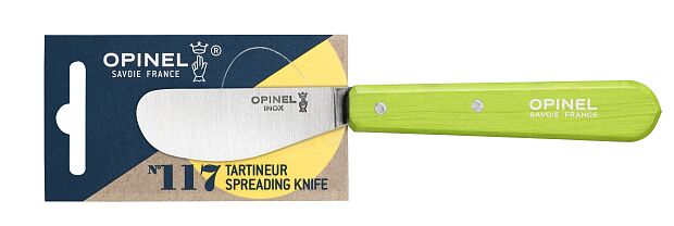Нож для масла Opinel 117, деревянная рукоять, блистер, нержавеющая сталь, зеленый, 001935 - 2