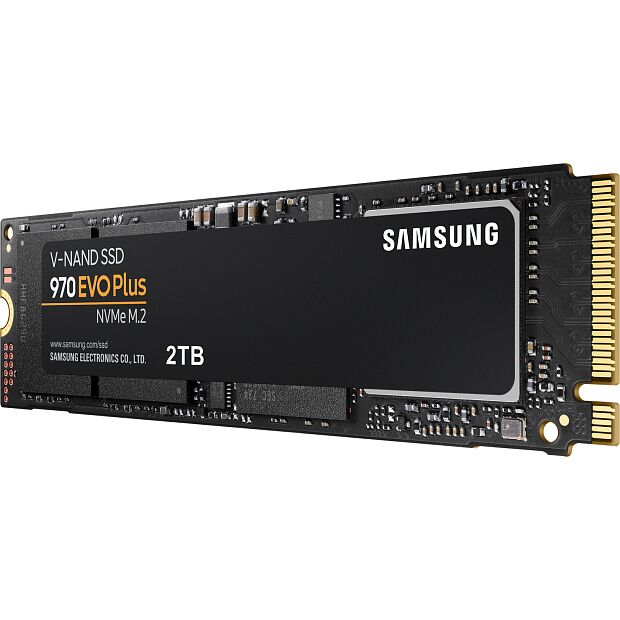 Твердотельные накопители Samsung SSD 970 EVO Plus, 2000GB, M.2(22x80mm), NVMe 1.3, PCIe 3.0 x4, 3-bit MLC, R/W 3500/3300MB/s, IOPs 620 000/560 000, D - 4