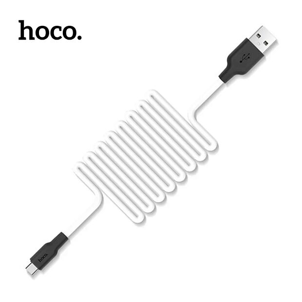 USB кабель HOCO X21 Silicone Type-C, 3А, 1м, силикон (белый/черный) - 3