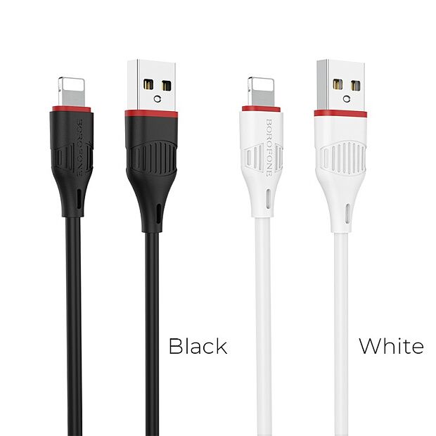 USB кабель BOROFONE BX17 Enjoy Lightning 8-pin, 1м, PVC (белый) - 3