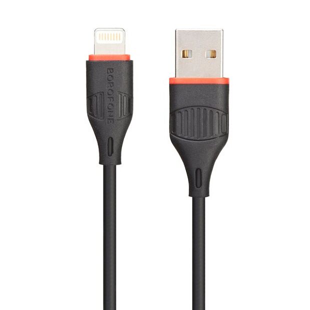 USB кабель BOROFONE BX17 Enjoy Lightning 8-pin, 1м, PVC (черный) - 3