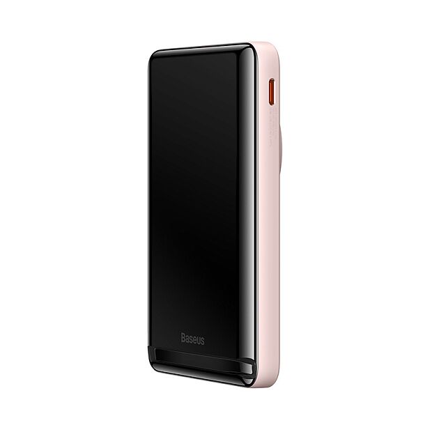 Портативный аккумулятор BASEUS Magnetic Bracket Wireless Charging 20W Overseas Edition, 3A, 10000 мАч, розовый, с беспр - 4