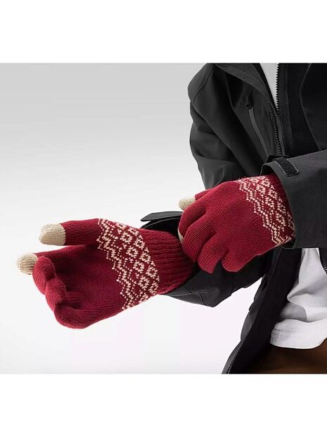 Перчатки для сенсорных экранов Xiaomi FO Touch Screen Warm Velvet Gloves (Red) - 5