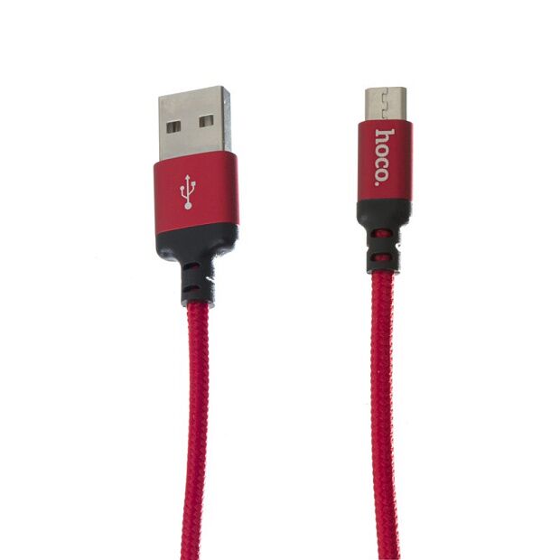 USB кабель HOCO X14 Times Speed Type-C, 1м, нейлон (черный/красный) - 3