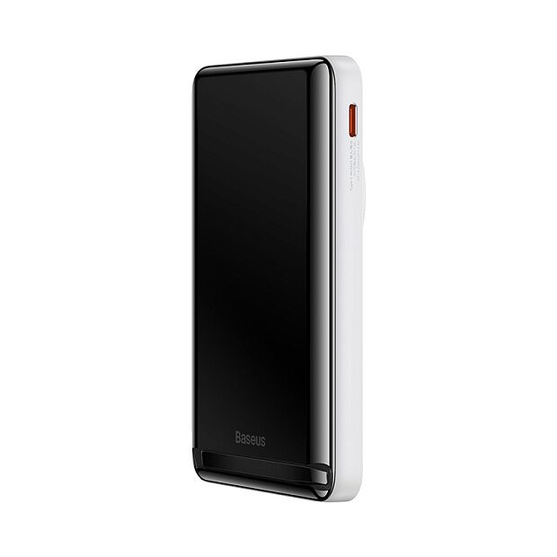 Портативный аккумулятор BASEUS Magnetic Bracket Wireless Charging 20W Overseas Edition, 3A, 10000 мАч, белый, с беспров - 6