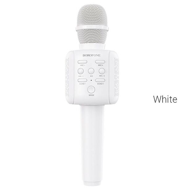Bluetooth караоке микрофон BOROFONE BF1 Rhyme  BT 5.0, USB/MicroSD (белый) - 4