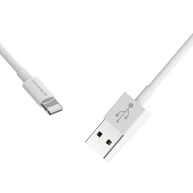 USB кабель BOROFONE BX22 Bloom Lightning 8-pin, 1м, 2.4A, PVC (белый) - 3