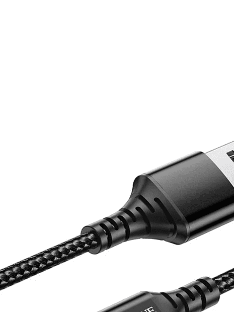 USB кабель BOROFONE BX54 Ultra Bright Type-C, 1м, 3A, нейлон (черный) - 6