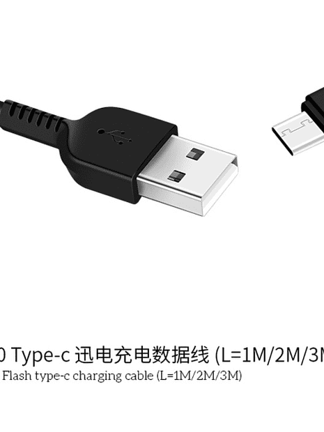 USB кабель HOCO X20 Flash Type-C, 3А, 3м, TPE (черный) - 4